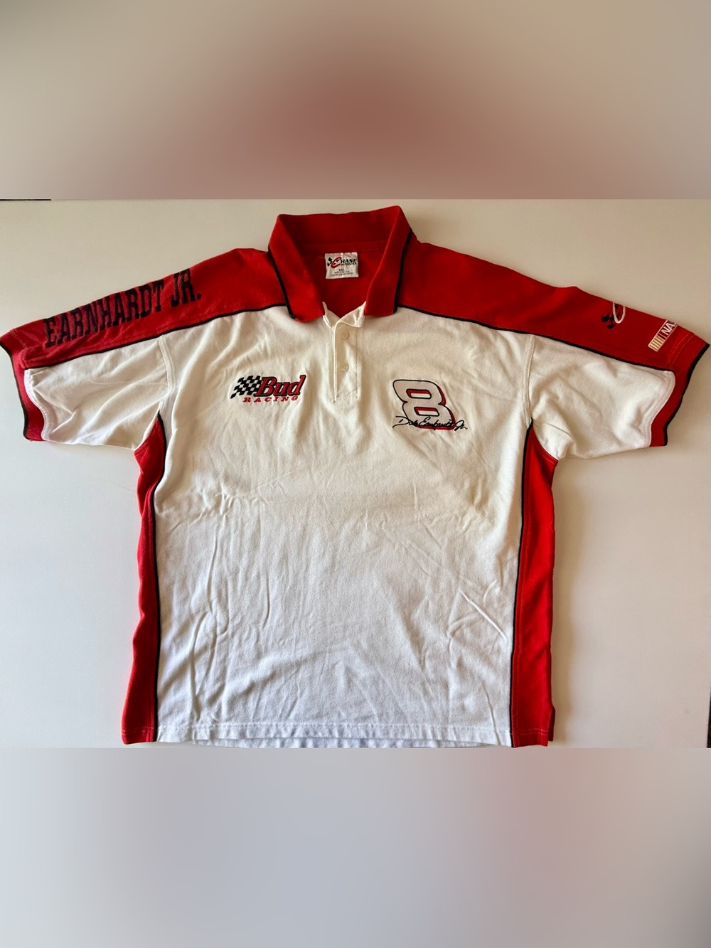 Vintage Chase Authentics Dale Earnhardt Jr Bud Racing Polo Shirt XXL NASCAR #8